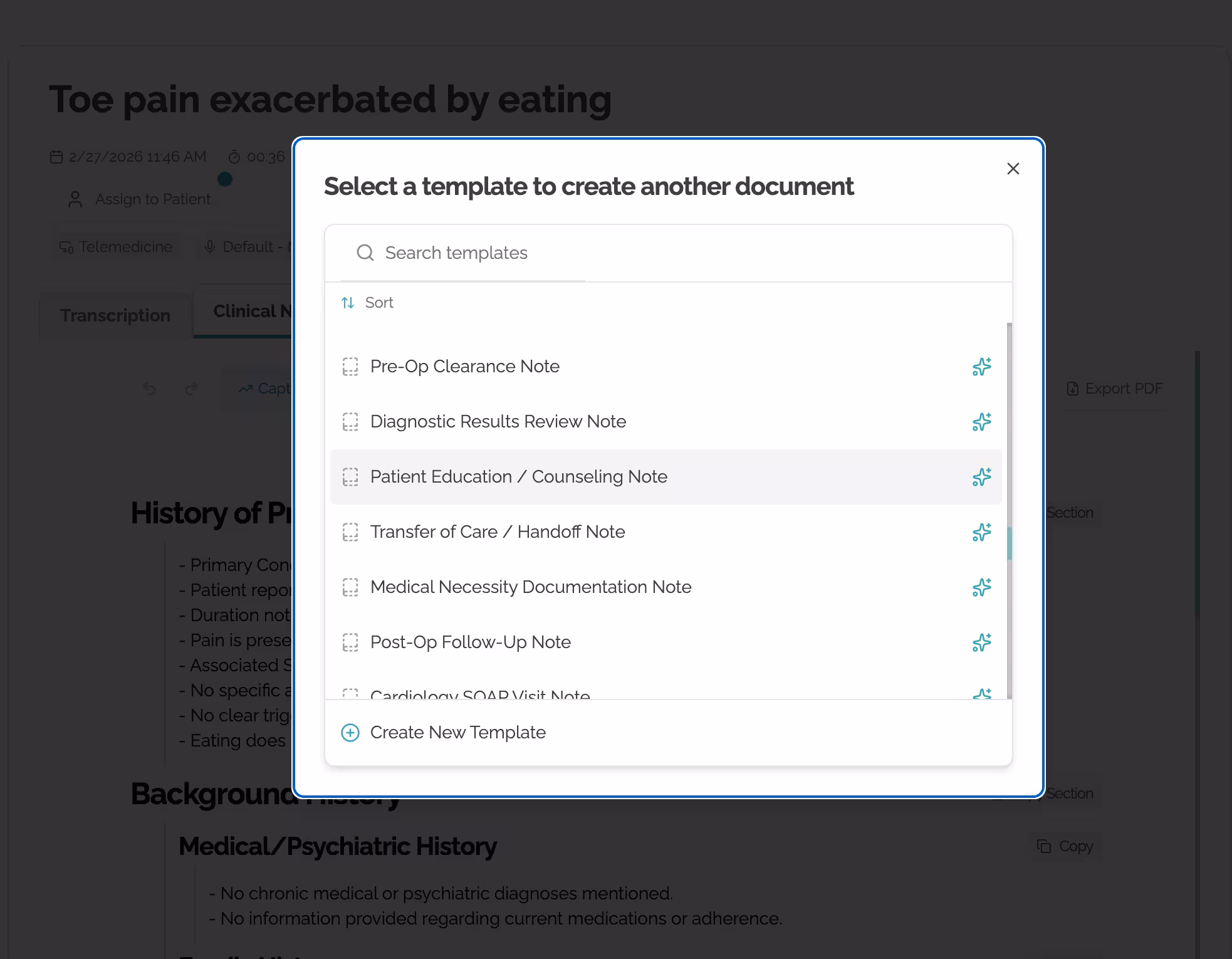 Multiple documents per visit